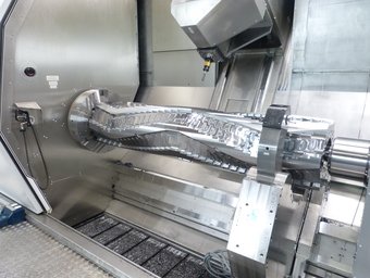 Rotorwelle eingespannt